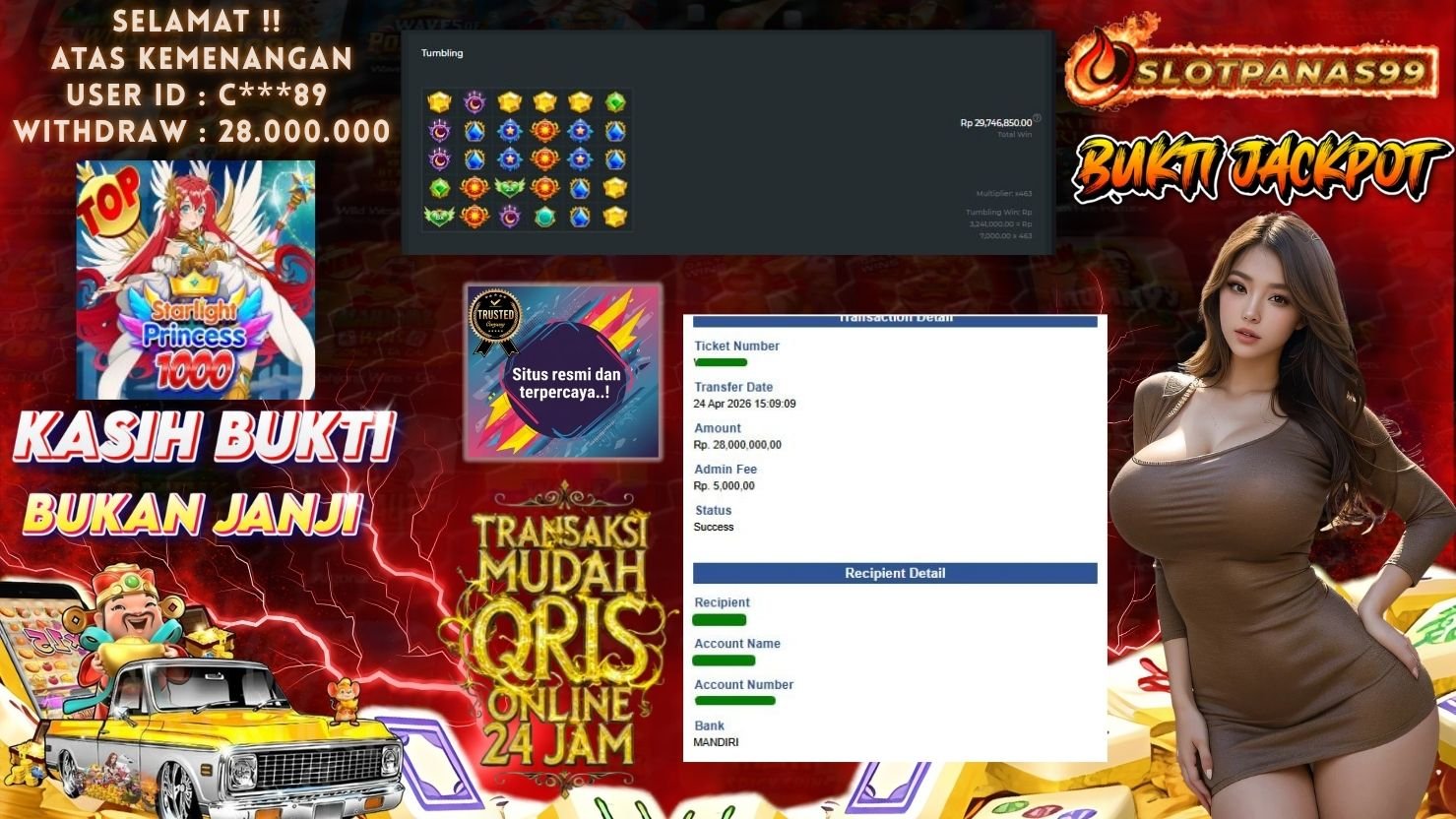 SLOTPANAS99 JACKPOT SLOT STARLIGHT PRINCESS 1000